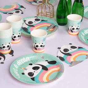 img 1 attached to 72PCS DECORLIFE Panda Birthday Party Supplies - Plates, Napkins & Cups For Baby Shower/B-Day Parties (24 Serves)