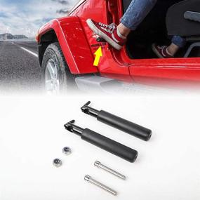 img 4 attached to Premium Solid Steel Foot Pegs for 2007-2020 Jeep Wrangler Jk JKU JL JLU - High-Quality Rests & Pedals - 1 Pair