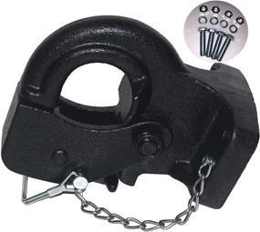 img 3 attached to 🚚 OPENROAD Heavy Duty Pintle Hook Trailer Hitch - 22046lbs GTW, Fits 2-1/2 to 3-Inch Lunette Ring, Mount Required