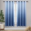 dwcn ombre blackout curtains: thermal insulated, light blocking & energy saving privacy for living room or bedroom (2 panels, 52 x 63 inch length, navy blue) logo