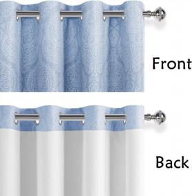 img 1 attached to DWCN Ombre Blackout Curtains: Thermal Insulated, Light Blocking & Energy Saving Privacy For Living Room Or Bedroom (2 Panels, 52 X 63 Inch Length, Navy Blue)