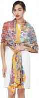 dana xu long silk scarf: oversize floral shawl for weddings, beach and fashion logo