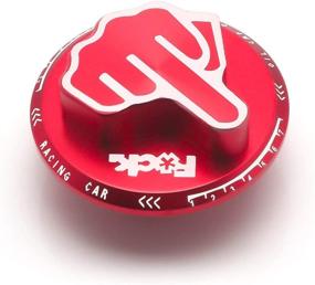 img 2 attached to 🖕 Xotic Tech Middle Finger Engine Oil Fuel Cap Cover - Honda & Acura Compatible (Red)