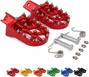 img 4 attached to Motorcycle Foot Pegs Rest Pedal Footpegs For CRF XR 50 70 110 Pit Bike Chinese Stomp Lucky MX Thumpstar Explorer Pitster Pro SDG DHZ SSR Tao Tao Bosuer KAYO Xmotor Apollo - Red
