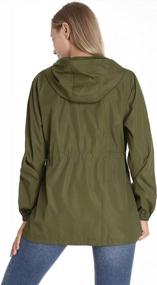 img 1 attached to AUQCO Women'S Rain Jacket With Hood Waterproof Windbreaker Foldable Raincoat Outdoor Sports Jacket