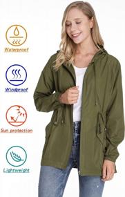 img 3 attached to AUQCO Women'S Rain Jacket With Hood Waterproof Windbreaker Foldable Raincoat Outdoor Sports Jacket