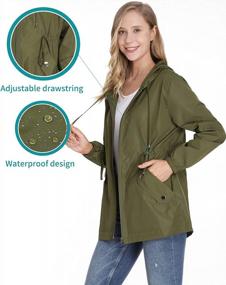 img 2 attached to AUQCO Women'S Rain Jacket With Hood Waterproof Windbreaker Foldable Raincoat Outdoor Sports Jacket