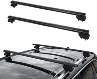 alavente 47-дюймовая черная перекладина для багажника на крышу с регулируемыми боковыми поручнями и несколькими крючками - идеально подходит для перевозки багажа и грузов на внедорожниках и большинстве легковых автомобилей - универсальное решение для алюминиевой крыши логотип