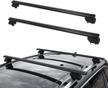 alavente 47 inch black roof rack cross bar with adjustable side rails and multiple hooks - ideal for luggage and cargo carrier on suvs and most car vehicles - universal aluminum rooftop solution logo