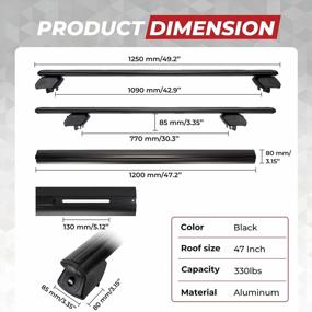 img 2 attached to ALAVENTE 47 Inch Black Roof Rack Cross Bar With Adjustable Side Rails And Multiple Hooks - Ideal For Luggage And Cargo Carrier On SUVs And Most Car Vehicles - Universal Aluminum Rooftop Solution