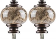 kamanina bronze marbled replacement finials for 1 or 7/8 inch curtain rods, m6 screw drapery rod finials, set of two logo