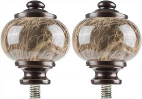 img 4 attached to KAMANINA Bronze Marbled Replacement Finials For 1 Or 7/8 Inch Curtain Rods, M6 Screw Drapery Rod Finials, Set Of Two