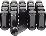 high-quality wheel accessories: 20 pack of black 14x1.5 lug nuts - perfect for trucks! (48mm length, cone seat, 19mm hex, m14x1.50) логотип