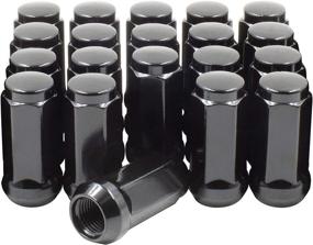 img 4 attached to High-Quality Wheel Accessories: 20 Pack of Black 14x1.5 Lug Nuts - Perfect for Trucks! (48mm Length, Cone Seat, 19mm Hex, M14x1.50)