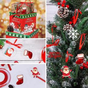 img 2 attached to Set Of 30 Clear Acrylic 3-Inch Christmas Ornaments With Red Ribbon - DIY Discs For Tree Decor And Crafting; Transparent Baubles For Personalized Decoration And Gift Tags