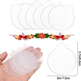 img 3 attached to Set Of 30 Clear Acrylic 3-Inch Christmas Ornaments With Red Ribbon - DIY Discs For Tree Decor And Crafting; Transparent Baubles For Personalized Decoration And Gift Tags