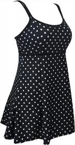 img 2 attached to Plus Size Swimdress: DANIFY Women'S Polka Dot Retro Skirted Cover Up