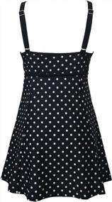 img 1 attached to Plus Size Swimdress: DANIFY Women'S Polka Dot Retro Skirted Cover Up