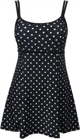 img 3 attached to Plus Size Swimdress: DANIFY Women'S Polka Dot Retro Skirted Cover Up