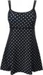 plus size swimdress: danify women's polka dot retro skirted cover up logo