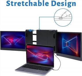 img 3 attached to Gretutu Triple Portable Monitor Laptop USB 13", 1920X1080P, 60Hz, ‎Monitor2021, HD, IPS
