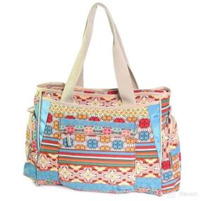 img 2 attached to 👶 KF Baby Bohemian Diaper Bag Value Set with Crossbody Strap, Stroller Hooks, and More