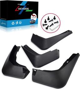 img 4 attached to 🚗 KEYOOG Mud Flaps Splash Guards for 10th Gen Honda Civic (2016-2020), Front and Rear 4-pc Set, Easy Install & Clean, Black