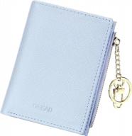 small women's wallets bifold with zipper - slim coin purse and id card holder by geead logo