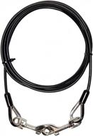 10ft heavy duty dog tie out cable with metal swivel hooks - ideal for pets up to 396 pounds, great for outdoor camps and backyards in black logo