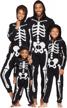 matching family costumes sets unisex halloween hooded glow in dark skeleton jumpsuit men small logo
