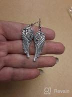 img 1 attached to Szxc Women'S Crystal Guardian Angel Wings Hypoallergenic Dangle Earrings Biker Jewelry 2.25 Inches review by James Pernell