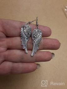 img 8 attached to Szxc Women'S Crystal Guardian Angel Wings Hypoallergenic Dangle Earrings Biker Jewelry 2.25 Inches