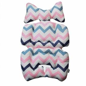 img 4 attached to KAKIBLIN Car Seat Insert For Toddlers - Support Pillow And Liner For Baby Stroller & Pram, Head And Body Cushion, Neck Support Pad For Toddler, Wave Design