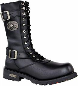 img 1 attached to High-Performance Xelement X19409 Men'S Black 'Fury' 12-Inch Lace-Up Leather Motorcycle Boots - Size 8