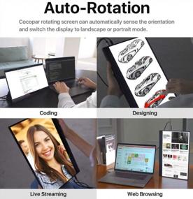 img 2 attached to Cocopar Portable Monitor Touchscreen Auto Rotating Kickstand 15.6", 3840X2160, IPS, HD