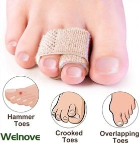 img 2 attached to Welnove 6Pcs Hammer Toe Straightener, Hammer Toe Splints, Toe Cushioned Bandages For Correcting Hammer Toes, Broken Toes, Crooked Toes & Overlapping Toes