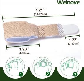 img 3 attached to Welnove 6Pcs Hammer Toe Straightener, Hammer Toe Splints, Toe Cushioned Bandages For Correcting Hammer Toes, Broken Toes, Crooked Toes & Overlapping Toes