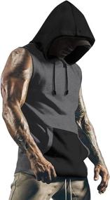 img 4 attached to COOFANDY Bodybuilding Sleeveless Pullover Sweatshirt Men's Clothing ... Active