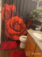 img 1 attached to Red Rose Shower Curtain With Hooks, 72" W X 72" H - Floral Flower Decorative Bathroom Curtain For Valentine'S Day Gift review by Stephen Doyle