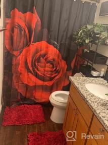 img 7 attached to Red Rose Shower Curtain With Hooks, 72" W X 72" H - Floral Flower Decorative Bathroom Curtain For Valentine'S Day Gift