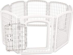 img 3 attached to 🐾 White Plastic Pet Pen Fence Enclosure With Gate - 59 x 58 x 28 Inches, Amazon Basics