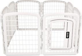 img 2 attached to 🐾 White Plastic Pet Pen Fence Enclosure With Gate - 59 x 58 x 28 Inches, Amazon Basics