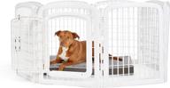🐾 white plastic pet pen fence enclosure with gate - 59 x 58 x 28 inches, amazon basics logo