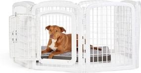 img 4 attached to 🐾 White Plastic Pet Pen Fence Enclosure With Gate - 59 x 58 x 28 Inches, Amazon Basics