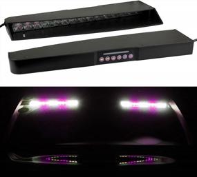 img 3 attached to Upgraded ASPL Visor Light Bar - 15 LED, 29 Flash Patterns, Split Mount For Upper Windshield - Emergency Strobe And Hazard Warning Light With Take-Down Feature - Purple/White