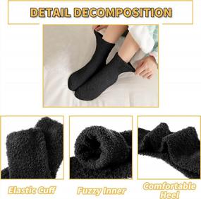 img 1 attached to Pack Of 5 Super Soft Microfiber Fuzzy Slipper Socks For Women - Ultra-Comfortable And Warm Home Sleeping Winter Socks By Dosoni