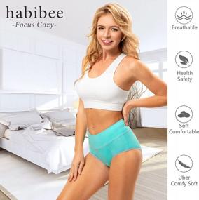 img 3 attached to 🩲 Comfortable and Stylish: habibee Women's High Waisted Cotton Panties - Pack of 5