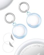 🔑 2-pack clear case for apple air tag 2021 car keys finder airtags - full body protection tracker with airtag clip - small keychain ring protector mini key loop holder - pets dog collar tags - includes free protective film logo