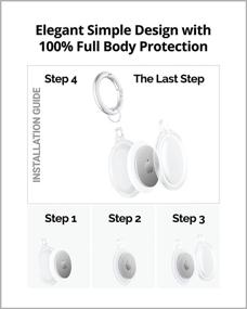 img 2 attached to 🔑 2-Pack Clear Case for Apple Air Tag 2021 Car Keys Finder AirTags - Full Body Protection Tracker with AirTag Clip - Small Keychain Ring Protector Mini Key Loop Holder - Pets Dog Collar Tags - Includes Free Protective Film