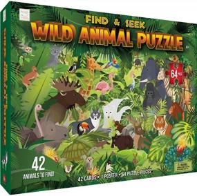 img 4 attached to Discover The Wild With Hapinest'S 64-Piece Find-And-Seek Animal Jigsaw Puzzle - Perfect For Girls And Boys, Toddlers To 8-Year-Olds